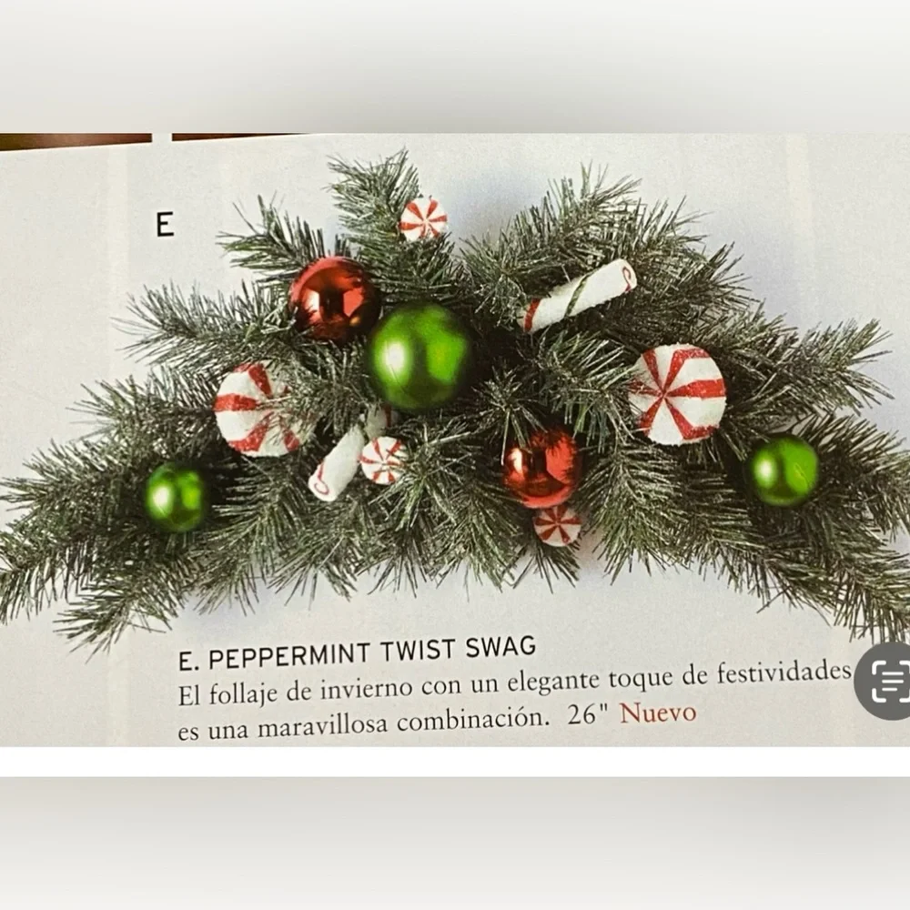 Home interiors Christmas Peppermint Twist style garland